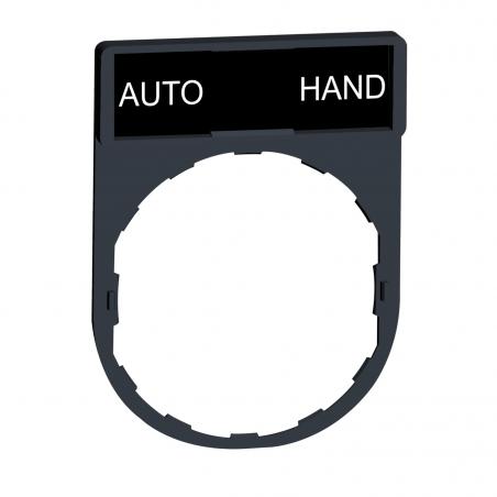 Harmony porte étiquette 30 x 40 mm standard diam. 22 avec étiquette AUTO-HAND SCHNEIDER ZBY2364