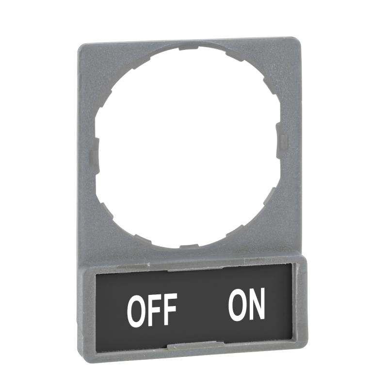 Harmony porte-étiquette plate 30x40 plastique gris avec étiq 8x27 OFF-ON SCHNEIDER ZBY2367C0