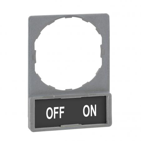 Harmony porte-étiquette plate 30x40 plastique gris avec étiq 8x27 OFF-ON SCHNEIDER ZBY2367C0