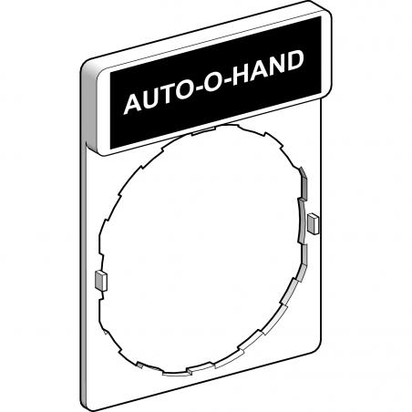 Harmony porte étiquette 30 x 40 mm standard diam. 22 avec étiquette AUTO-O-HAND SCHNEIDER ZBY2385