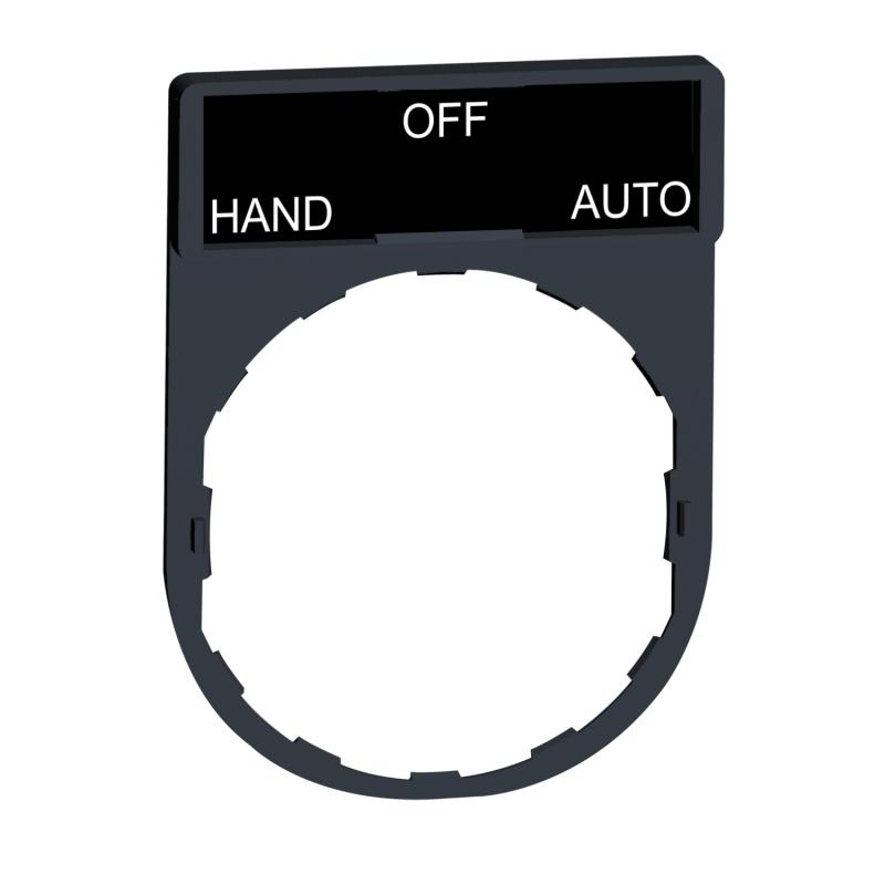 Harmony porte étiquette 30 x 40 mm standard diam. 22 avec étiquette HAND-OFF-AUTO SCHNEIDER ZBY2387