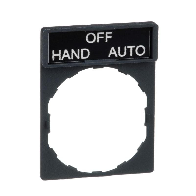 Harmony porte étiquette 30 x 40 mm standard diam. 22 avec étiquette HAND-OFF-AUTO SCHNEIDER ZBY2387