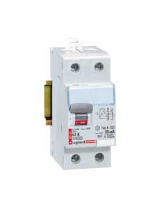 Interrupteur différentiel DX³-ID arrivée haute et départ bas à vis 2 Pôles 230V 80A Type A 30mA 2 modules LEGRAND 411557