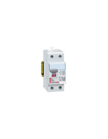 Interrupteur différentiel DX³-ID arrivée haute et départ bas à vis 2 Pôles 230V 80A Type A 30mA 2 modules LEGRAND 411557