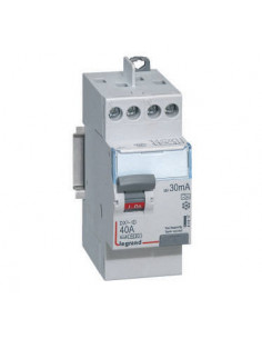 Interrupteur différentiel DX³-ID arrivée haute et départ haut à vis 2 Pôles 230V 25A type A 30mA 2 modules LEGRAND 411616 2
