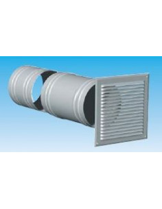 Grille de façade aluminium à auvent avec manchon télescopique, D 160 mm S&P (UNELVENT) 875309 2