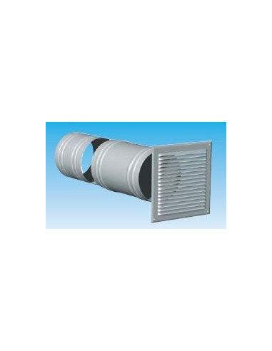 Grille de façade aluminium à auvent avec manchon télescopique D 160 mm S&P (UNELVENT) 875309
