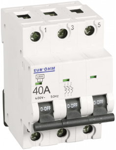 Disjoncteur 3P 40A courbe C 4,5kA EUR'OHM 20149