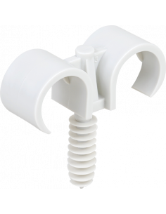 Lot de 100 double clips/Cheville tube d16 EUR'OHM 43435