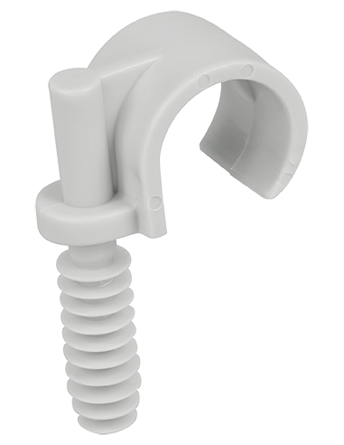 Lot de 100 Clips de tube diam 25+cheville EUR'OHM 43437