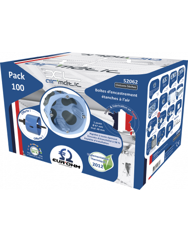 Pack 100 Boites AIR'metic d67 p40 + 1 scie cloche EUR'OHM 52062