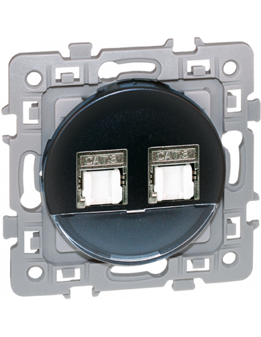 SQUARE double RJ 45 CAT6 grade3 MULTIMEDIA STP ANTHRA EUR'OHM 60373
