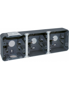 BOITE 3 postes GRIS horiz SAILLIE EUR'OHM 60863