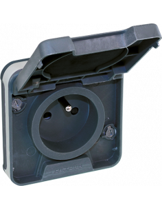 OXXO Prise de courant 2P+T GRIS SAILLIE IP55 EUR'OHM 60895