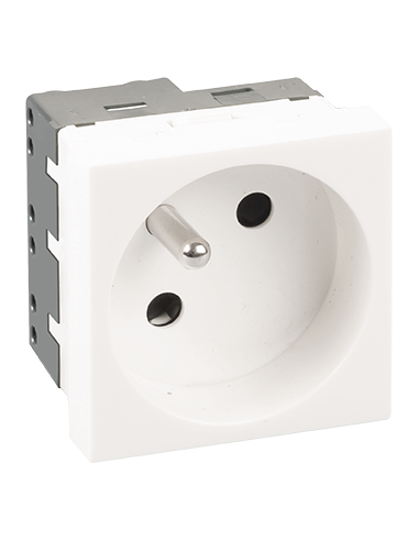 Prise 2 postes + T blanche non associable EUR'OHM 61419