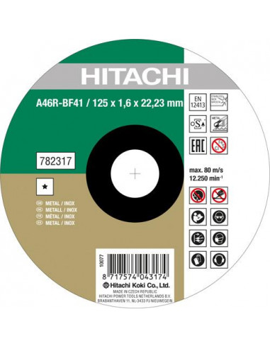 DISQUE À TRONÇ. DIAM. 125 X 1,6MM INOX /MÉTAL HSP (X25) HIKOKI 782317