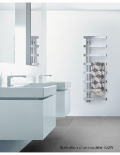 Radiateur sèche-serviettes Alban eau chaude 417 W H 1780 L 500 mm racc. 4390 4580 acier inoxydable ACOVA ALA-180-050