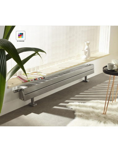 Radiateur Fassane Pack eau chaude plinthe 1069 W H 156 L 1625 mm racc. V171 Couleur ACOVA CLXD-014-160C