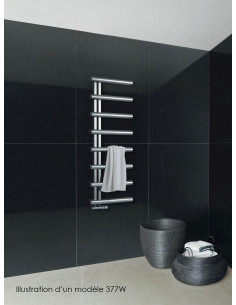 Radiateur sèche-serviettes Chime eau chaude 377 W H 1380 L 500 mm racc. 4390 4580 acier inoxydable ACOVA CHI-140-050 2