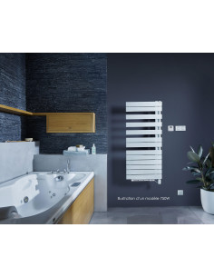 Radiateur sèche-serviettes Régate Twist Air électrique 750 W H 1252 L 550 mm Blanc ACOVA TXCR075-055IFS
