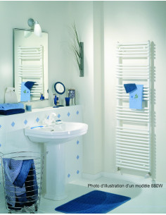 Radiateur sèche-serviettes Cala Symétrique eau chaude 973 W H 1761 L 496 mm racc. S039 Blanc ACOVA LN-176-050