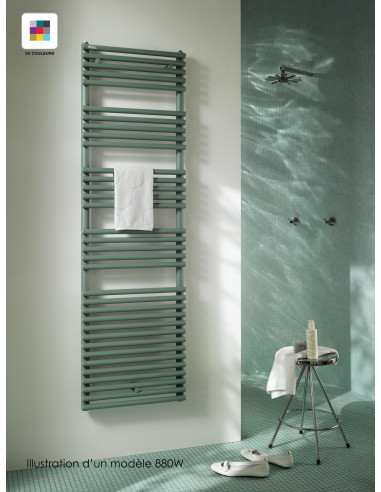 Radiateur sèche-serviettes Cala Symétrique eau chaude 880 W H 1681 L 496 mm racc. S039 Couleur ACOVA LN-168-050C