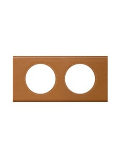 PLAQUE MATIERE 2 POSTES CUIR CARAMEL CELIANE LEGRAND 069422