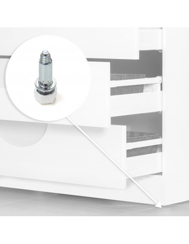 Vérin de réglage hexagonale M6 pour pied de mueble avec ècrou EMUCA 2020015