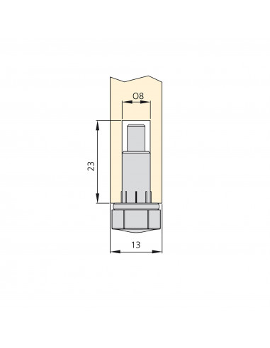 Vérin de réglage hexagonale M6 pour pied de mueble avec ècrou EMUCA 2020015