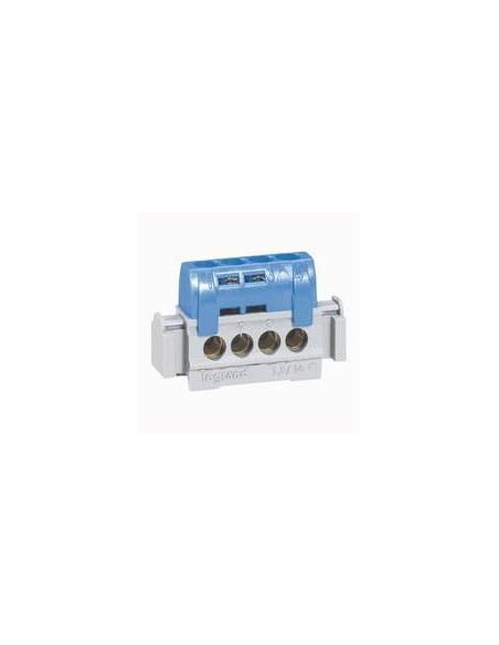 Bornier de répartition isolé IP2X neutre 4 connexions 1,5mm² à 16mm² bleu longueur 47mm LEGRAND 004840