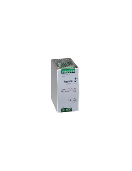 Alimentation stabilisée à découpage monophasée et biphasée entrée 200V à 500V et sortie 24V 240W LEGRAND 146664