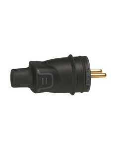 Fiche borne à vis caoutchouc 2P+T 16A IK08 IP44 à sortie droite LEGRAND 050445