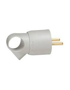 Fiche plastique 2P+T 16A à anneau gris sortie droite LEGRAND 050424 2