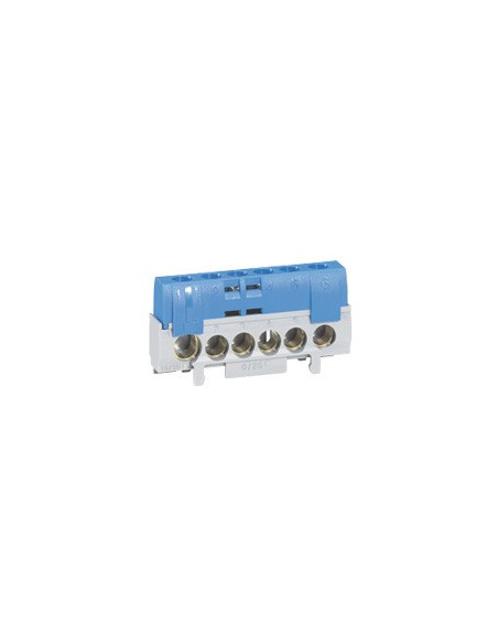 Bornier de neutre 5 bornes câble 6 à 25 mm² et 1 câble 10 à 35 mm² bleu LEGRAND 092784