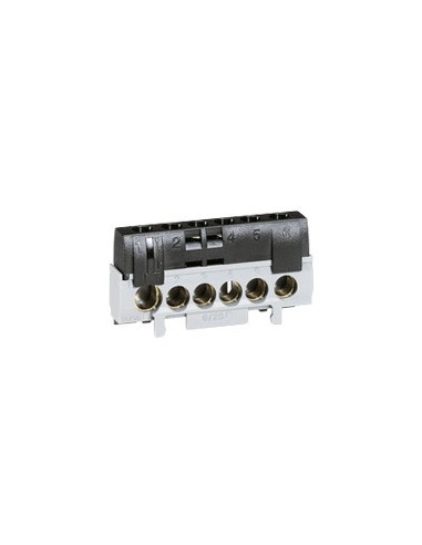 Bornier de répartition IP2X phase 1 connexion 10mm² à 35mm² noir longueur 62mm LEGRAND 092783