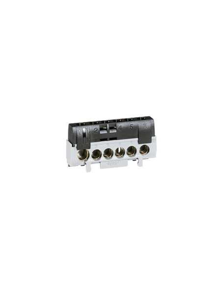 Bornier de répartition IP2X phase 1 connexion 10mm² à 35mm² noir longueur 62mm LEGRAND 092783