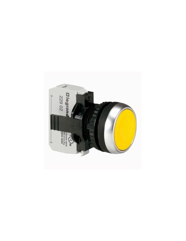 Bouton non lumineux à impulsion affleurant IP69 Osmoz complet jaune LEGRAND 023704