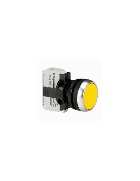 Bouton non lumineux à impulsion affleurant IP69 Osmoz complet jaune LEGRAND 023704