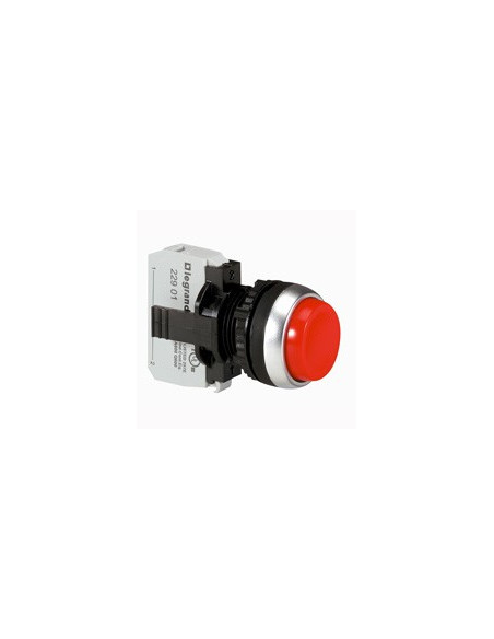 Bouton non lumineux à impulsion dépassant IP69 Osmoz complet Ø22 rouge LEGRAND 023715
