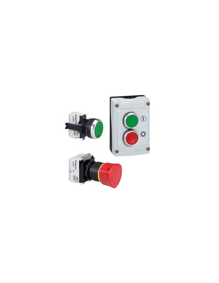 Coup de poing Ø40 pousser-tirer lumineux coupure d'urgence IP69 Osmoz composable - rouge LEGRAND 024080