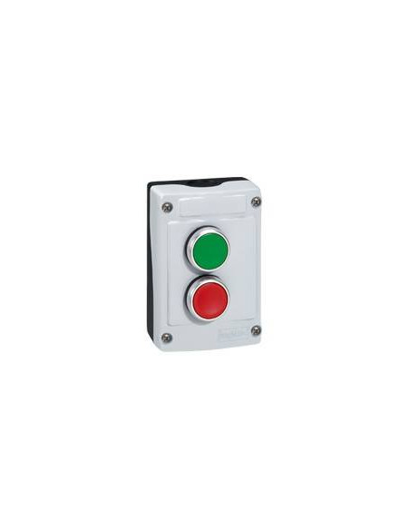 Boîte à bouton équipée Osmoz avec 2 boutons à impulsion vert et rouge avec couvercle gris LEGRAND 024230