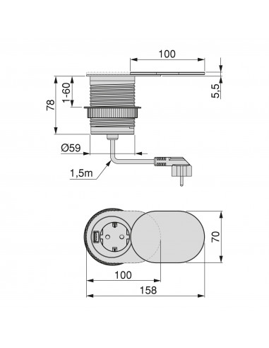 Multiconnecteur Vertikal Flat 60 EMUCA 5048065