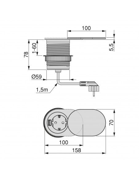 Multiconnecteur Vertikal Flat 60 EMUCA 5048065