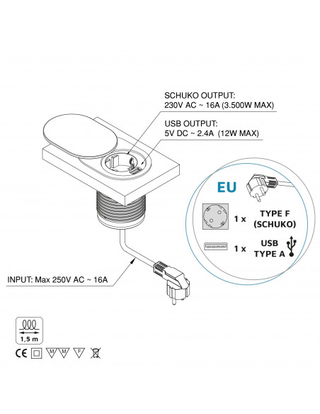 Multiconnecteur Vertikal Flat 60 EMUCA 5048065