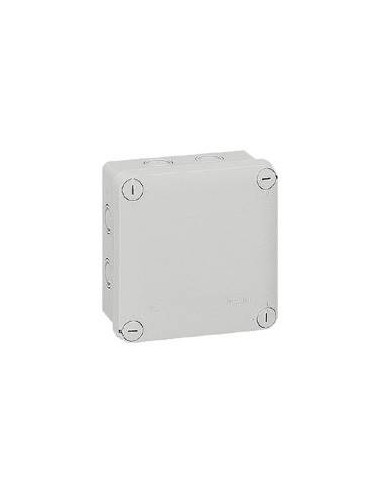 Boîte de dérivation carrée à 7 entrées pour presse-étoupe Plexo dimensions 105x105x55mm grise LEGRAND 092024