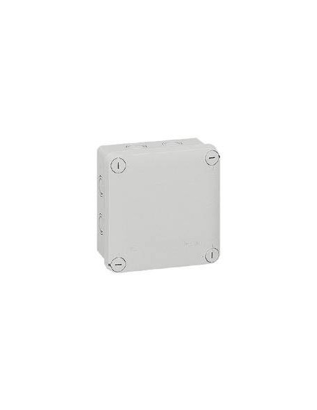 Boîte de dérivation carrée à 7 entrées pour presse-étoupe Plexo dimensions 105x105x55mm grise LEGRAND 092024