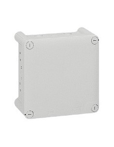 Boîte de dérivation carrée pour presse-étoupe Plexo dimensions 130x130x74mm gris RAL7035 LEGRAND 092034