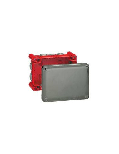 Boîte de dérivation rectangulaire Plexo dimensions 155x110x74mm finition RAL7037 et RAL3000 LEGRAND 092045