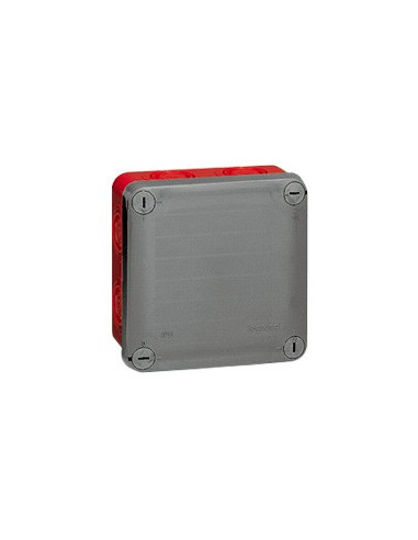 Boîte de dérivation carrée pour presse-étoupe Plexo dimensions 105x105x55mm RAL7037 et RAL3000 LEGRAND 092021