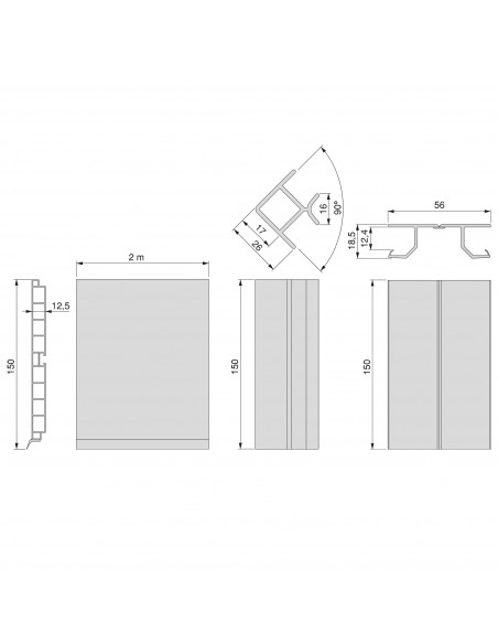 Kit de plinthes de cuisine Plasline avec accessoires union. EMUCA 8952563